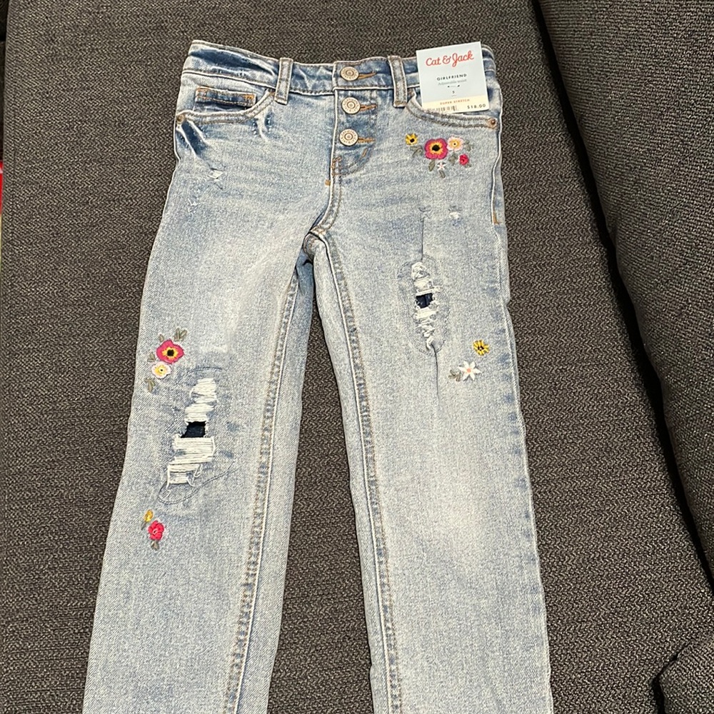 Cat and Jack adjustable waist girlfriends jeans